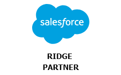 A salesforce image with white background with the text ridge partner