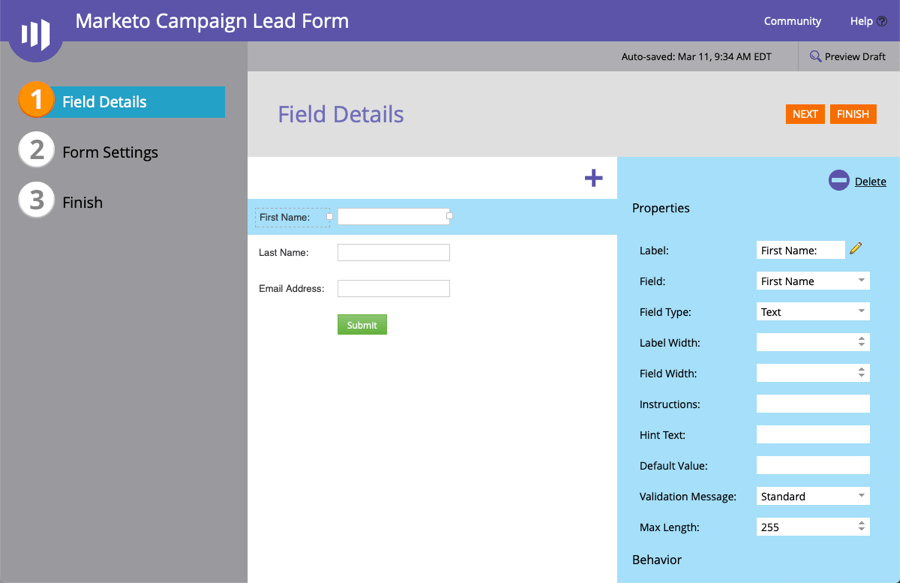 Marketo Campaign Lead Form