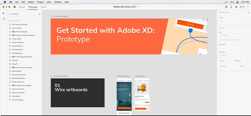 Adobe XD Dashboard