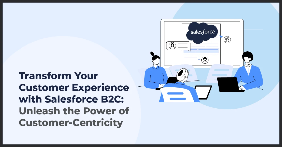 A group of three people sitting on chairs around a table with laptops. This image is representing Customer Experience with Salesforce B2C.