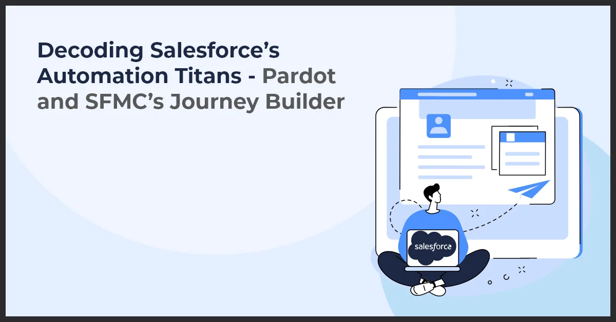 A man sitting cross legged with a laptop representing Salesforce Pardot & Journey Builder