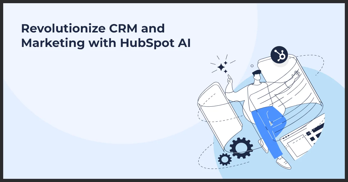 A person interacts with a digital interface, highlighting the integration of HubSpot AI in transforming CRM and marketing.